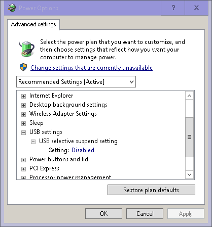 Disabling USB Power Management - POS-X